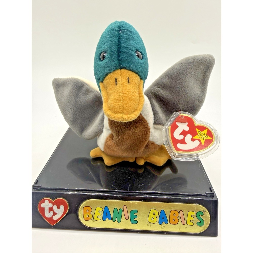 Vintage Ty Beanie Baby Jake the Mallard Duck 1998 Retired Rare Tag Errors Mint